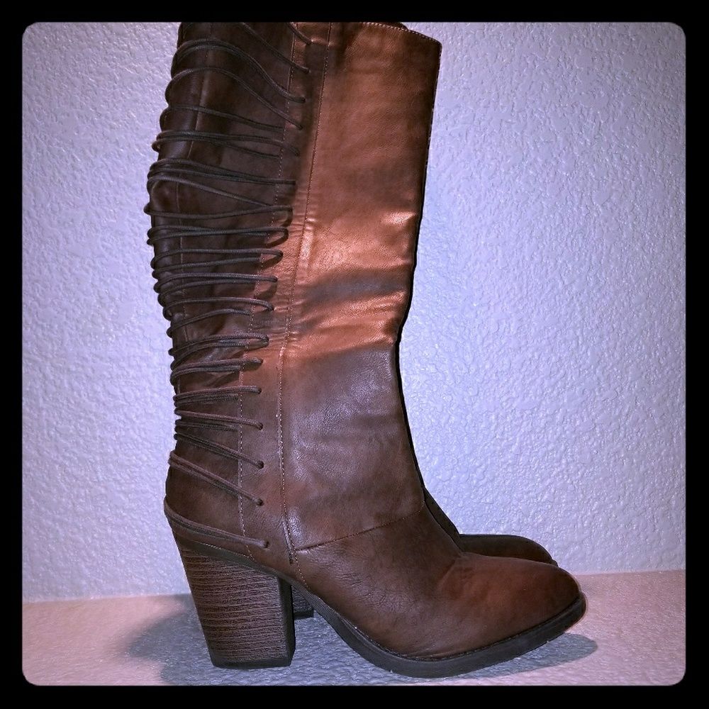 Strappy boots
